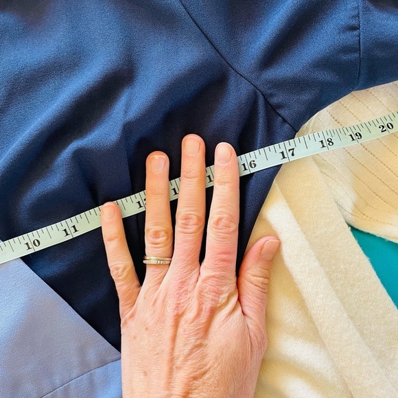 Hutch Asymmetrical Blue and Purple Wrap Midi Dress - Picture 9 of 14